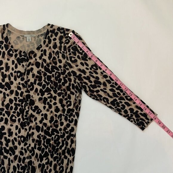 Halogen Leopard Print Crewneck Cardigan - Picture 7 of 8